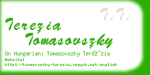 terezia tomasovszky business card